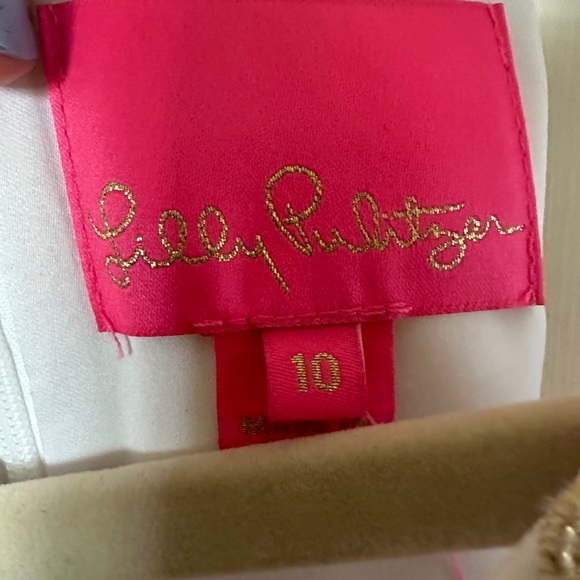 Lilly Pulitzer sleeveless white with gold accent! Very elegant! NWT - Picture 3 of 4